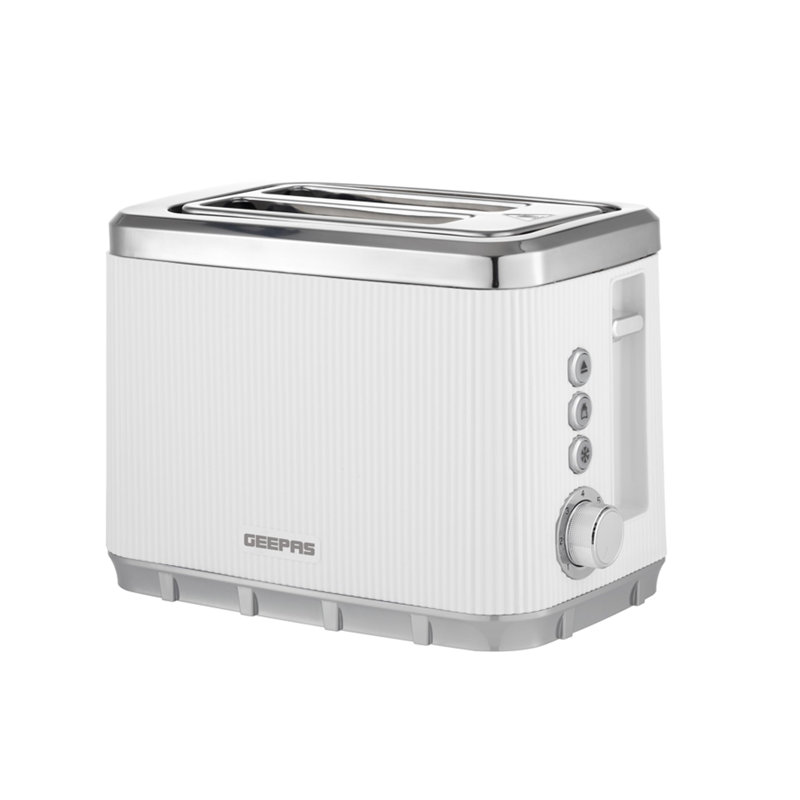 GEEPAS Arcus 2 Slice Toaster | 7 Browning Levels Cancel Defrost Reheat | For Thin Small Bread Slice Removable Crumb Tray Cool Touch Housing High Lift Space-Saving Design | 2 Yr Warranty 930W