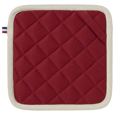 French Line 21 cm X 21 cm / Cotton Pot Holder Set, Cherry