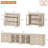 Scarlett 135.4" W Solid and Manufactured Wood TV Stand with Glass Doors and Solid Wood Legs -688391376