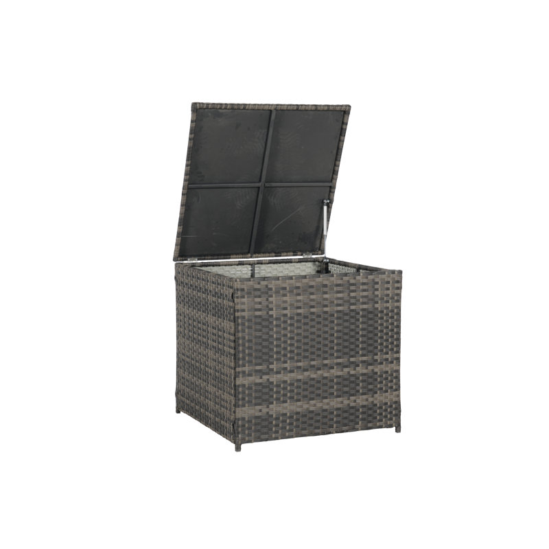 -piece Patio Furniture Set, Outdoor Wicker L-shaped Sectional With Corner Table And Glass Top Table For Poolside Or Backyard