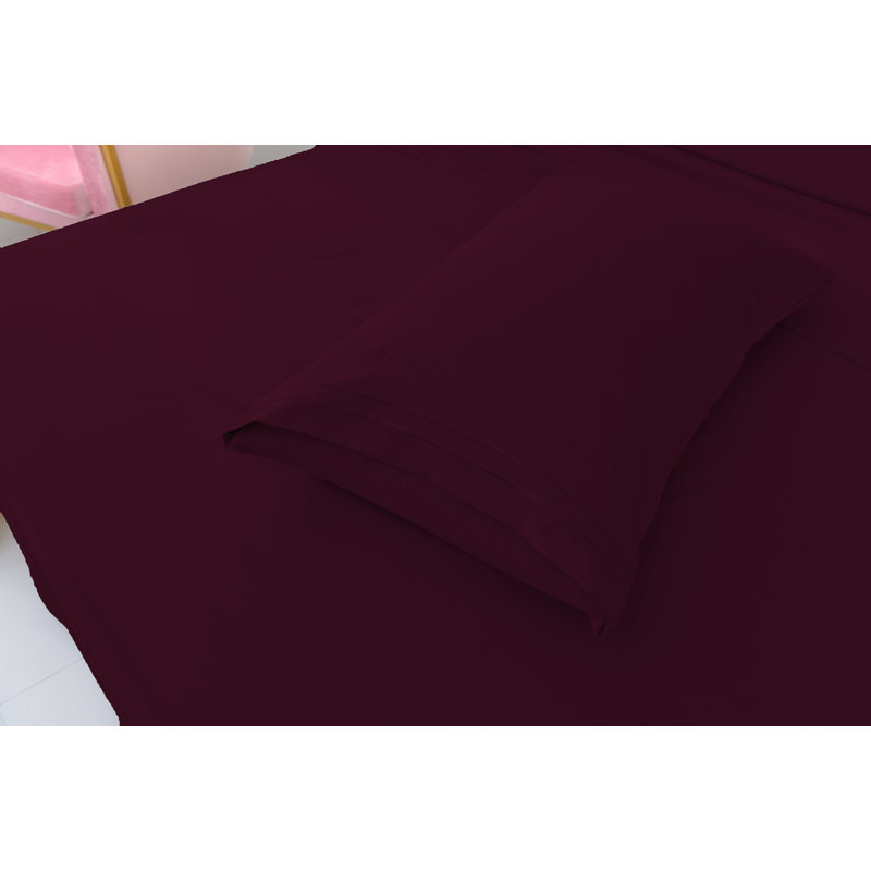 1800 Rayon from Bamboo Sheet Set, Eggplant, Full/Double