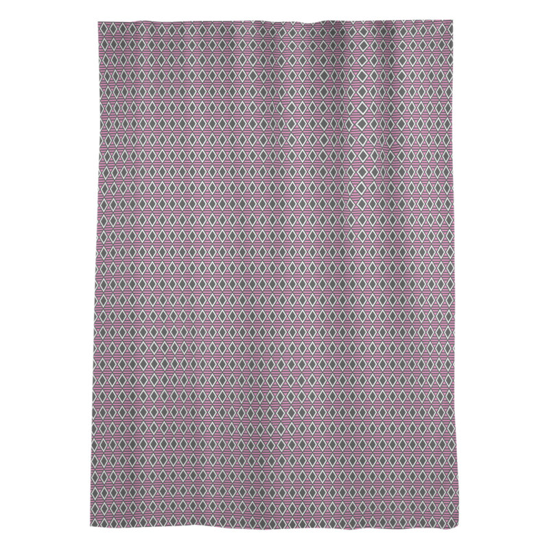 Panneau de rideau simple avec passe-tringle diamants Avicia, Noir / rose