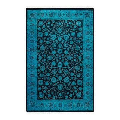 Tapis unique noué à la main Holsworth - bleu