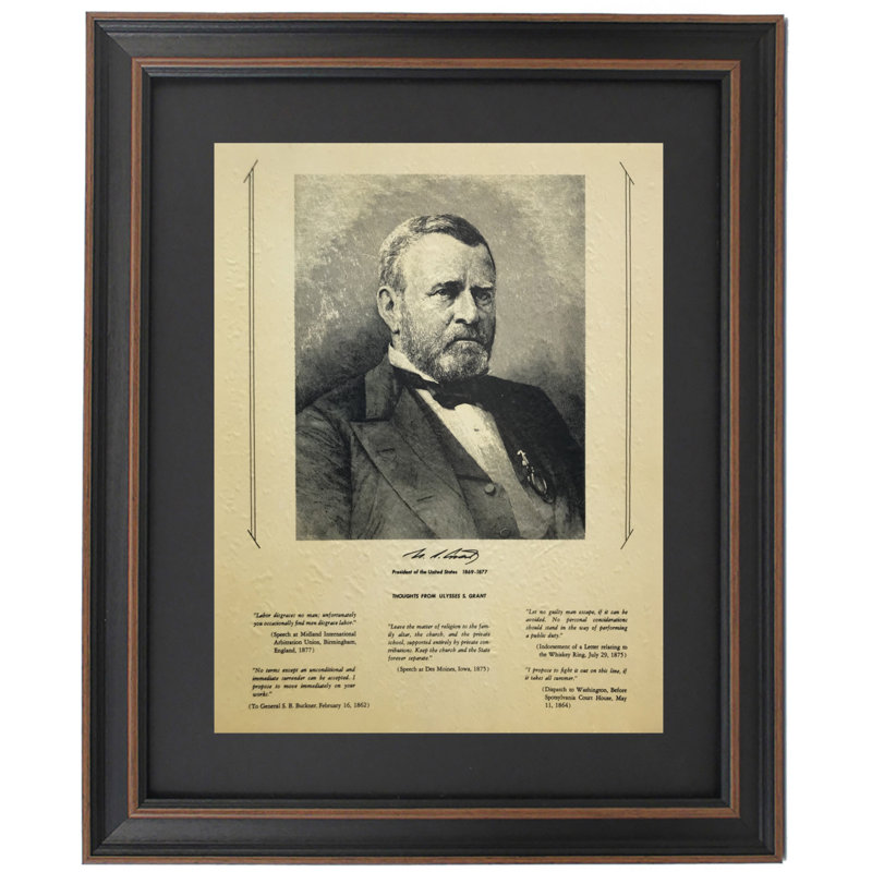 Alcott Hill® Ulysses S. Grant Portrait and Quotes | Framed Textual