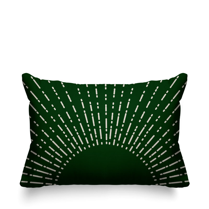 Coussin intérieur / extérieur Sunny Boho Starburst, Vert
