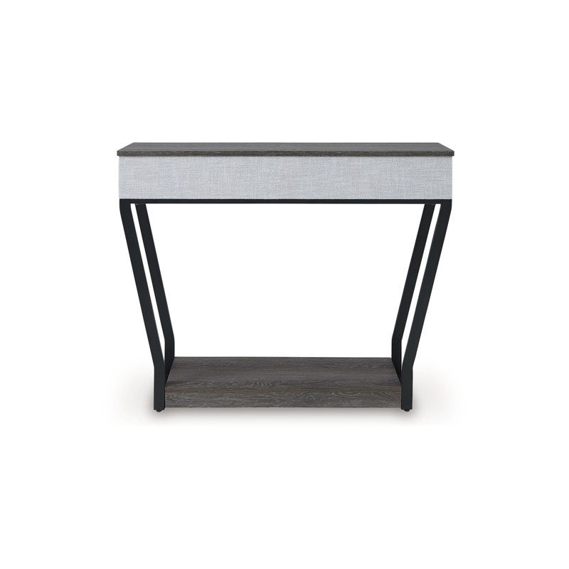 36 Inch Seme Console Table, Wireless Charging, Built In Speakers, Grey