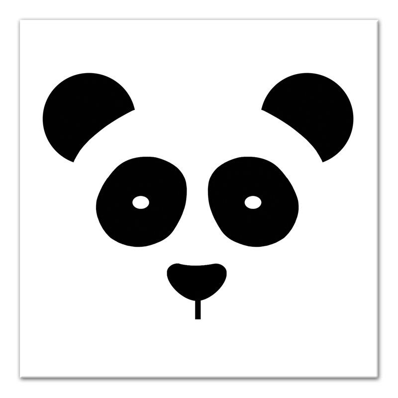 « panda visage », art ami Marko, H 16 po x l 16 po x P 1,25 po, Toile tendue