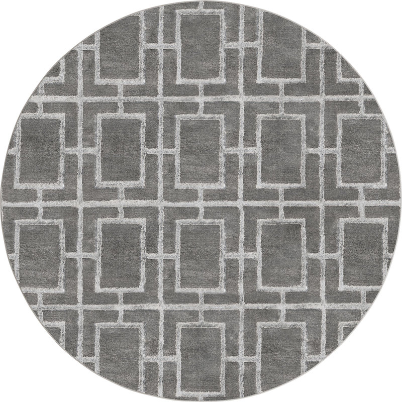 Geometric Indoor Rug, Round 5'3"