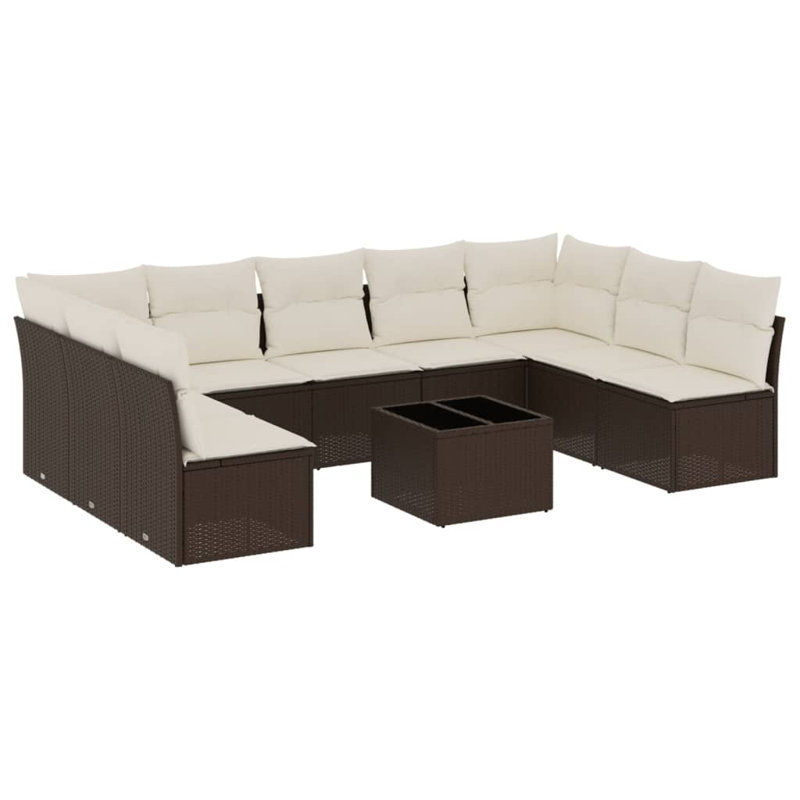 Ensemble de canapé de jardin Vidaxl - brun
