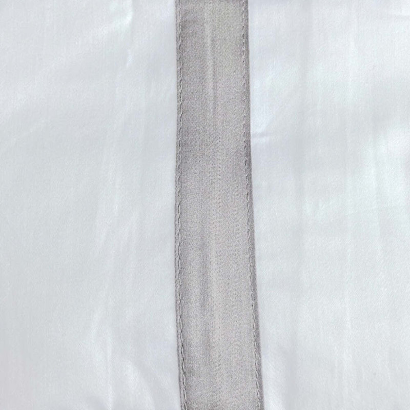 Ready-to-Bed 2.0 Cotton & Trim Sheet Set, White/Silver, Queen Sheet Set with 2 Pillowcases