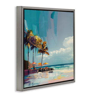 Art contemporain sur toile flottante, "Contemporary Shoreline in Summer" par Irena Orlov