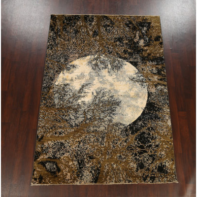 Tapis ivoire noué à la main de conception unique 6 pi 1 po x 9 pi New Age