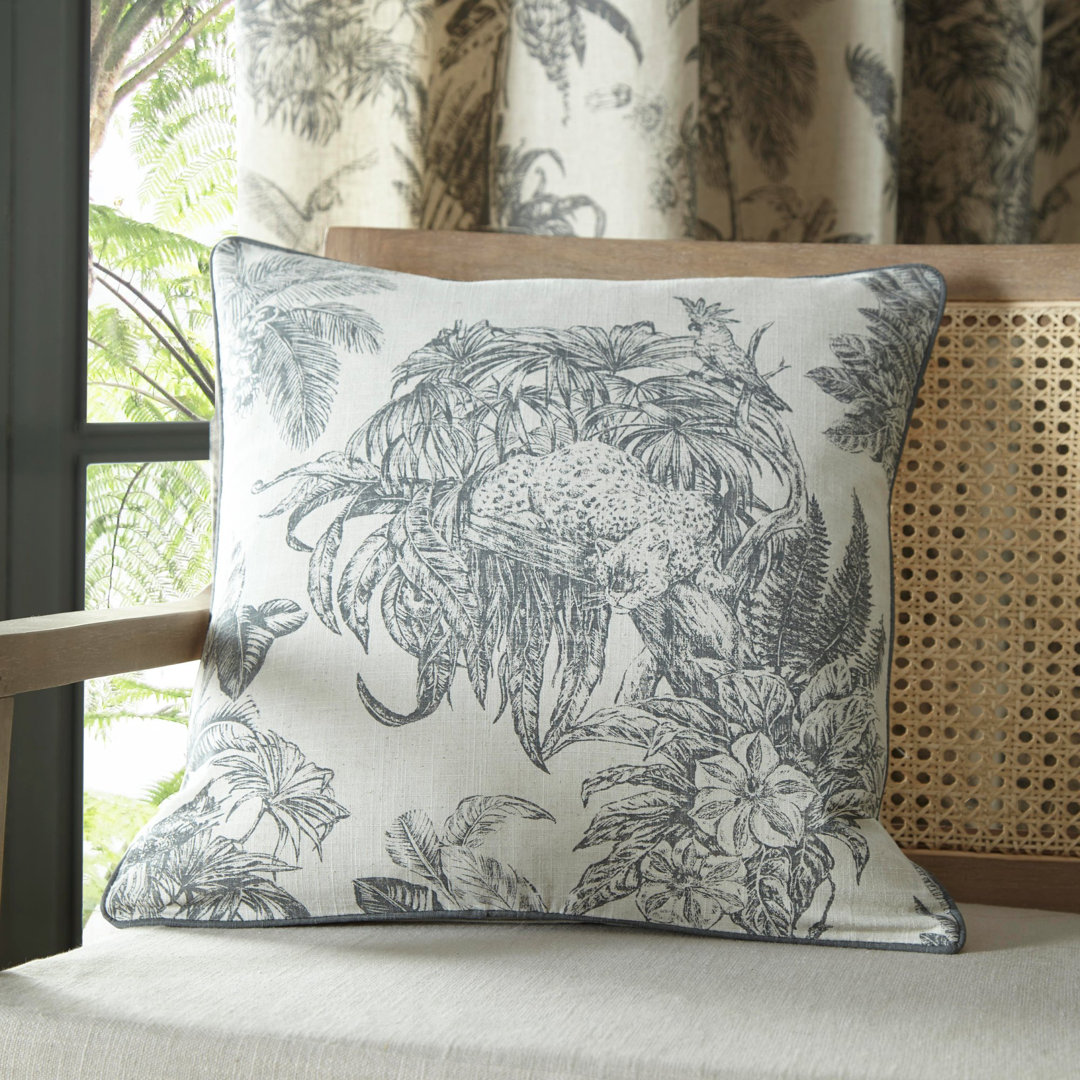 Leopard and Parrot in Tree Square Scatter Cushion with Filling
