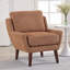 Chaise d'appoint contemporaine avec revêtement en chenille et pieds en bois massif-1770133815
