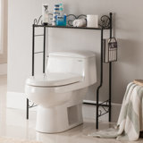 Freestanding Bathroom Shelf Storage Organizer Rack with Three Open Shelves and Over Toilet Design for Towels Toiletries and Decorative Display in a Compact and Functional