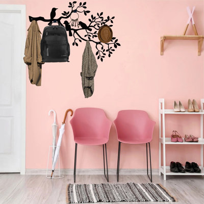 Metal Wall Organizer with Key Hooks