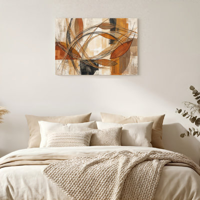 «Gallery Wrap», art mural sur toile pour le salon, la chambre à coucher, le bureau ou le vestibule - décoration murale décorative avec feuilles abstraites