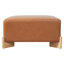 Luna Modern Minimalist Faux Leather Square Ottoman with Solid Wood Legs