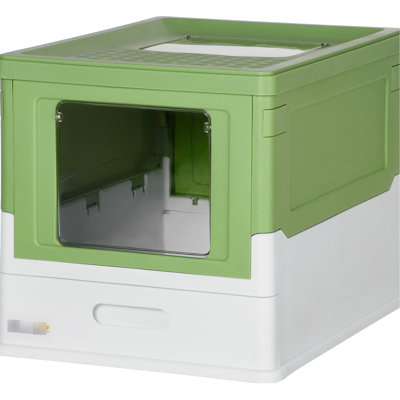 Spacious Cat Litter Enclosure, Yellowish , Prevents Odor Escape, With Front Door And Top Exit Box Concealed Functionality, Offers A Generous Interior Easy Cleaning