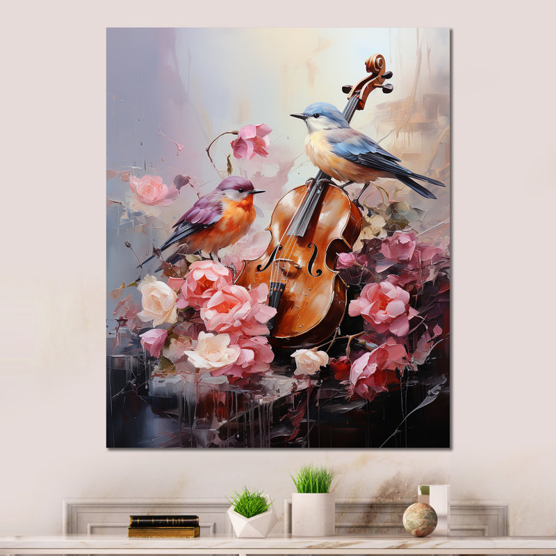 «Violon and Nature Harmonic Hues» sur métal, H 20 po x l 12 po
