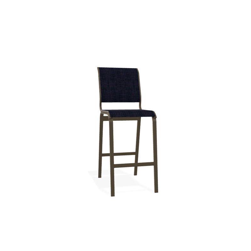 Tabouret de bar 29,5 po Holna, Bois de plage texturé, Bleu marine Momentum