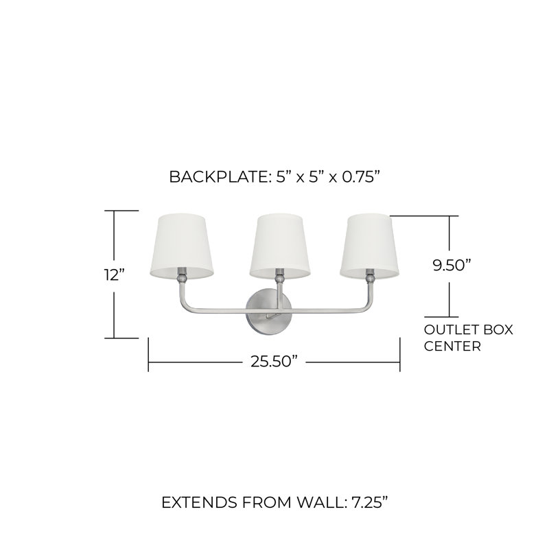 Climsland Dimmable Vanity Light, Brushed Nickel, 3