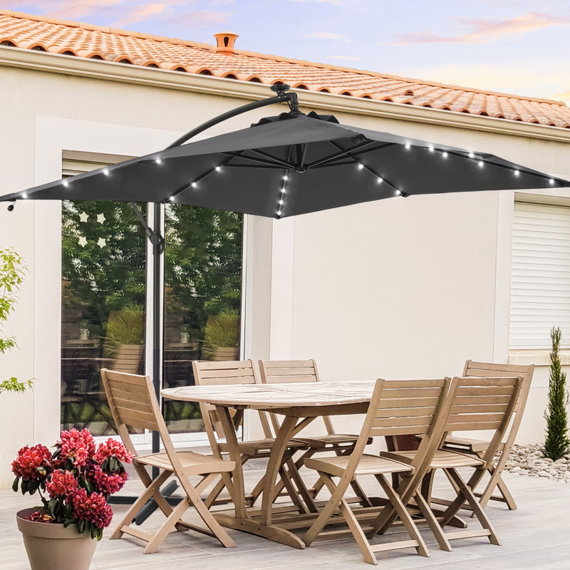 Parasol de marché carré lumineux 8 pi 2 po Moncerath, Anthracite