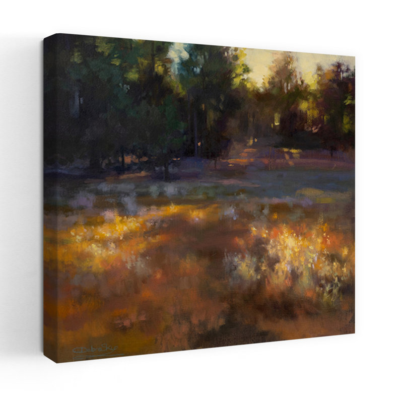 Art contemporain abstrait paysage d'après-midi étoiles, H 24 po x l 24 po