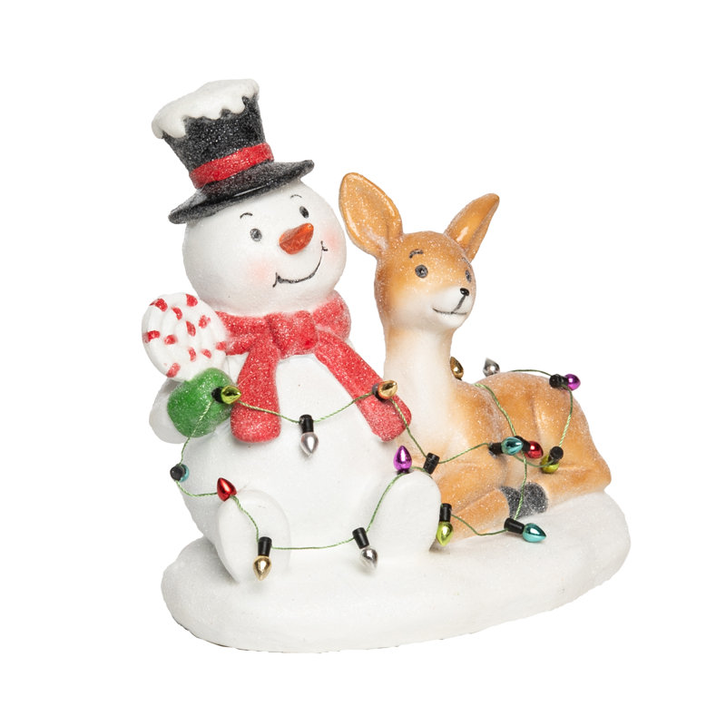 Décoration de Noël en résine et bonhomme de neige emmêlé 6,25 po