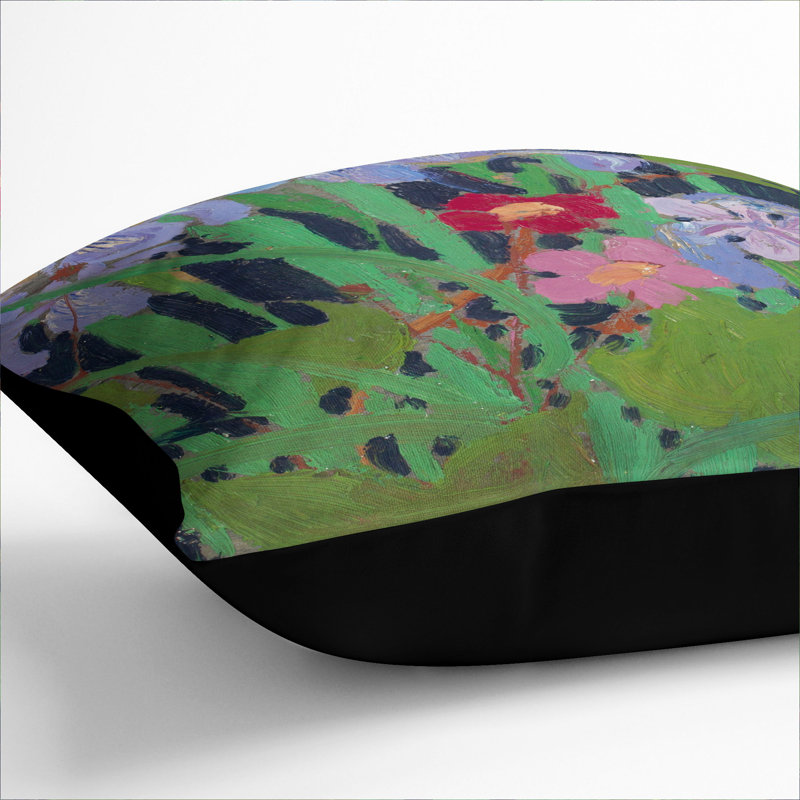 Wild Flowers Scatter Cushion, 40cm H x 40cm W x 15cm D, Black