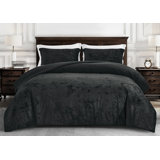 Lux Distressed Velvet Reversible Comforter Set