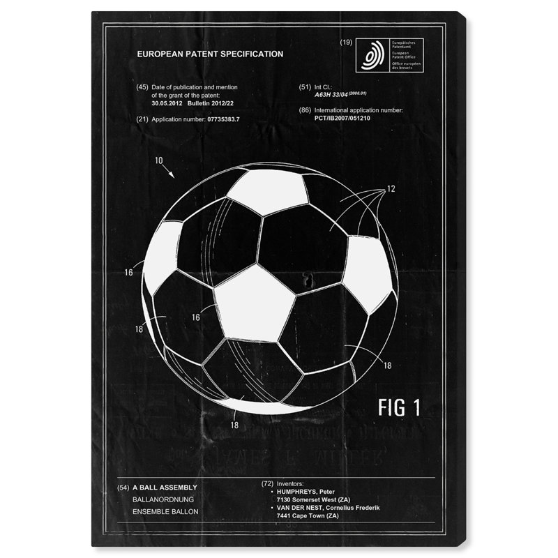 «Soccer Ball 2012» par Oliver Gal - impression sur papier, H 30 po x l 20 po x P 0,75 po, Toile tendue