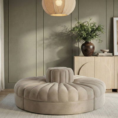 Rummi Velvet Performance Fabric Upholstered 4Pc. Modular Sofa