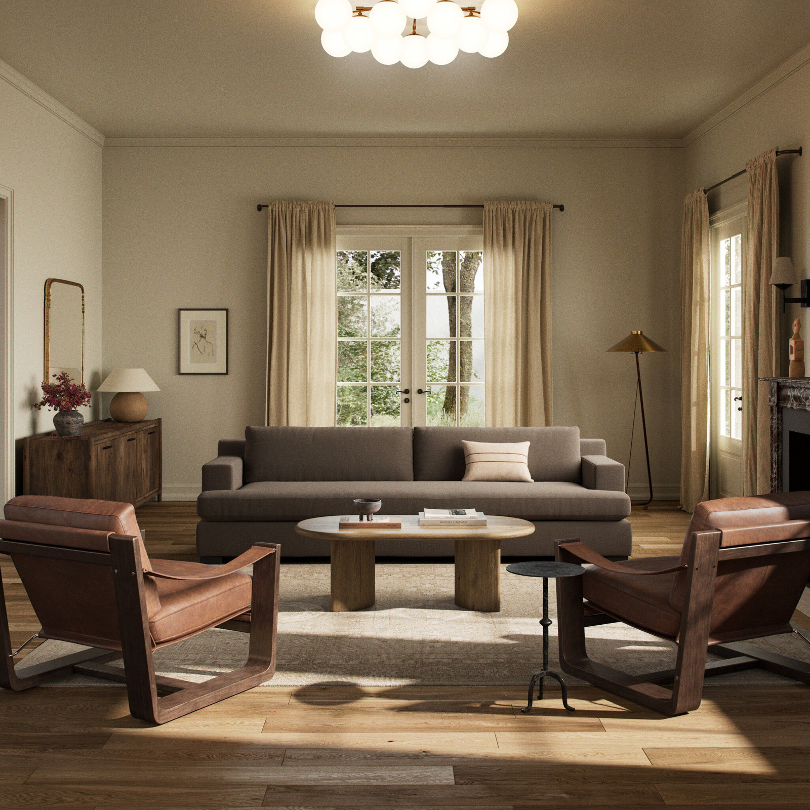 Jake Upholstered Sofa, 33" H x 110" W x 42.50" D, Savoy Coffee