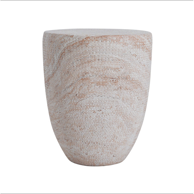 Table d'appoint d'extérieur / d'intérieur en béton léger, Beige
