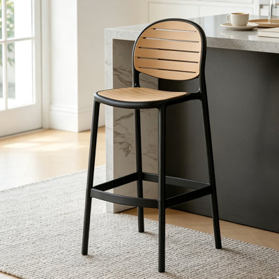 Black Ladder back side Chair(Set of 2)