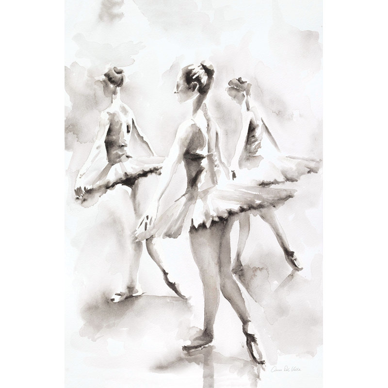 Three Ballerinas by Aimee Del Valle - Wrapped Canvas Painting, 45.72cm H x 30.48cm W x 3.8cm D