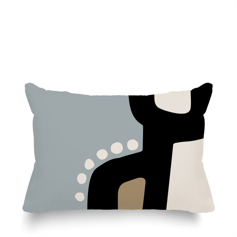 Coussin lombaire réversible intérieur / extérieur Sofi Minimalist, H 18 po x l 25 po, Gris