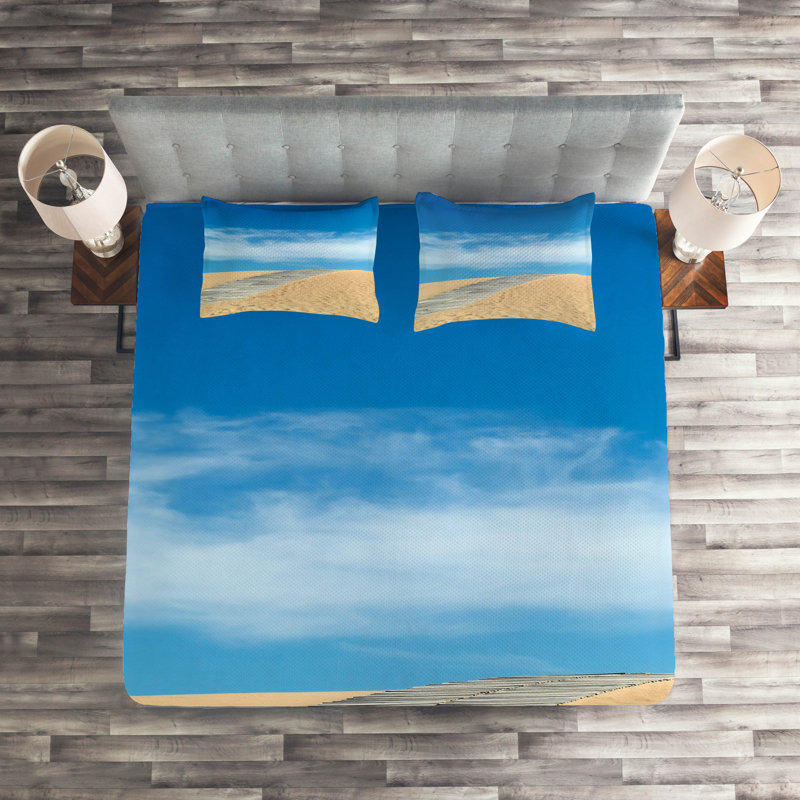 Island Coastal Polyester Coverlet, King Bedspread + 2 Shams