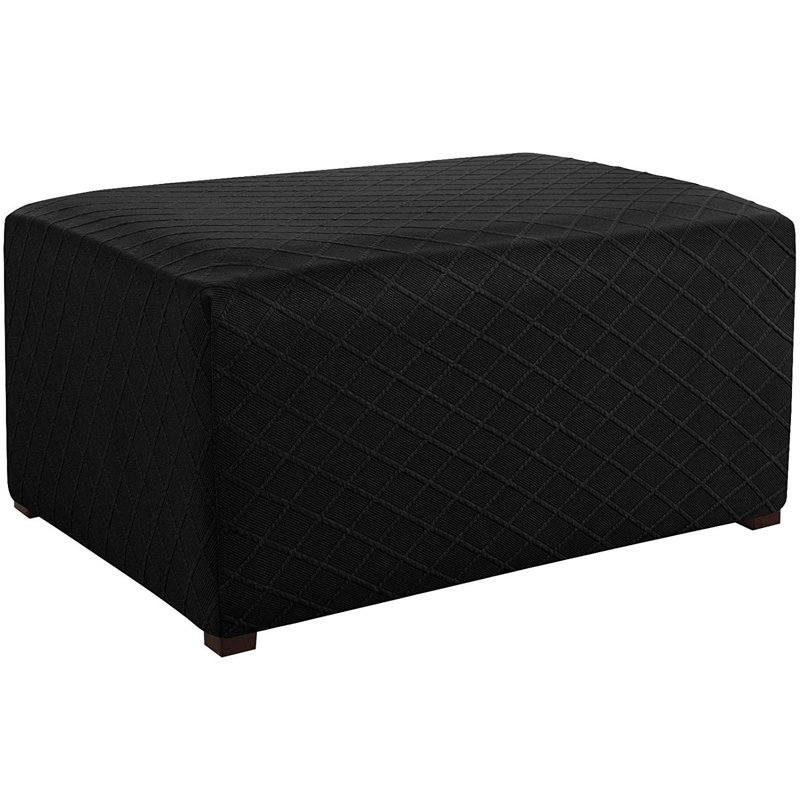 Housse pour repose-pieds à coussin carré ultra doux, Noir