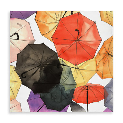 Shapes Red Tablecloth - Suspended Umbrellas for Home Decor