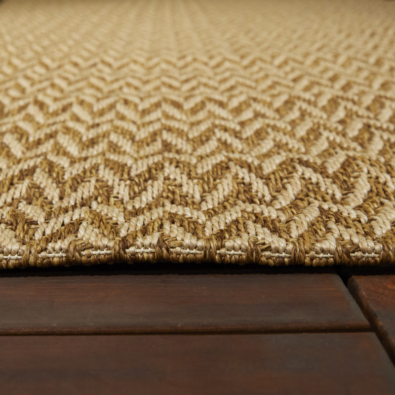 Tapis brun clair tissé à plat Shultis, Rectangle 2 pi 7 po x 5 pi 1 po
