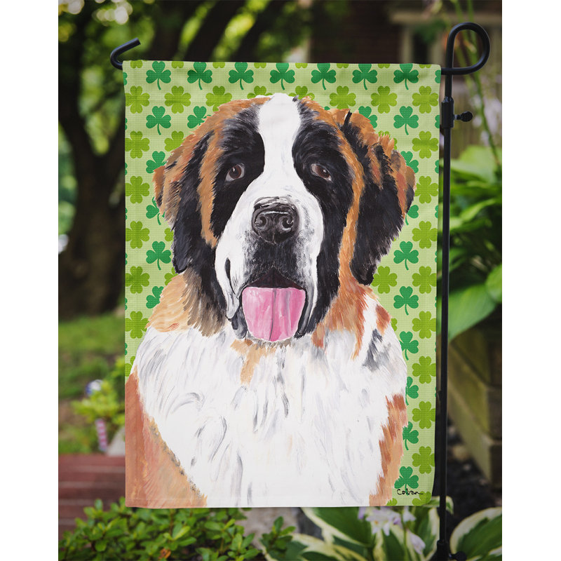 Drapeau de jardin à 2 côtés st. patrick day trèfle, Saint-Bernard