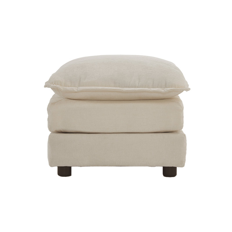 Repose-pieds en tissu chenille avec repose-pieds à combiner avec canapé 2 places, canapé 3 places et canapé 4 places, beige