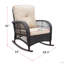 Chaise berçante d'extérieur en rotin avec coussins