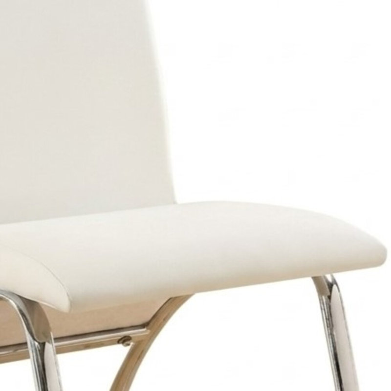 Arden White / Chrome Finish Faux Leather Side Chair (Set Of 2)