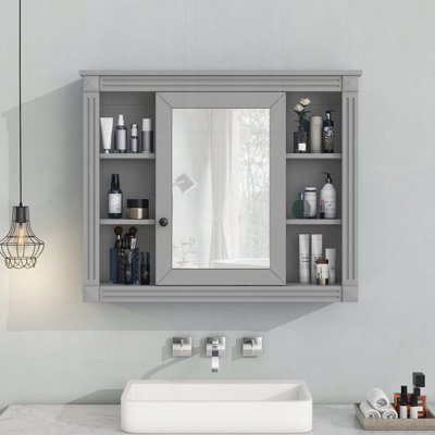 35'' x 28'' Wall Mounted Bathroom Storage Cabinet,Modern Bathroom Wall Cabinet with Mirror