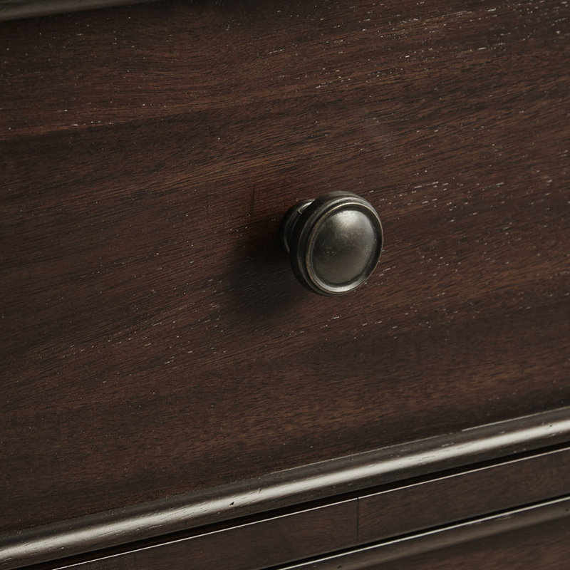 Commode décorative - 2 tiroirs, bois massif, tiroirs décoratifs à cadre en bois brun, unité de rangement classique