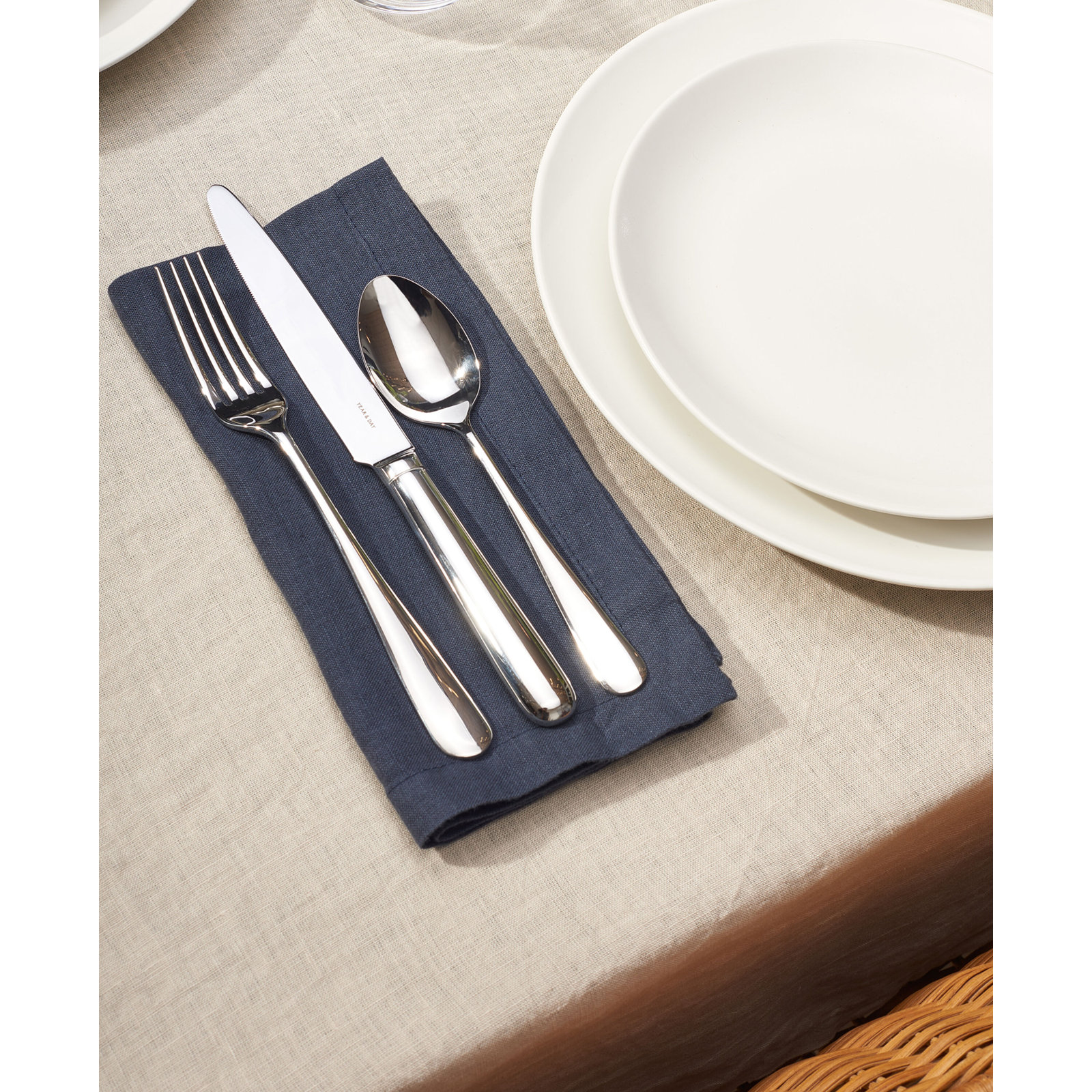 55" Linen Tablecloth, Beige