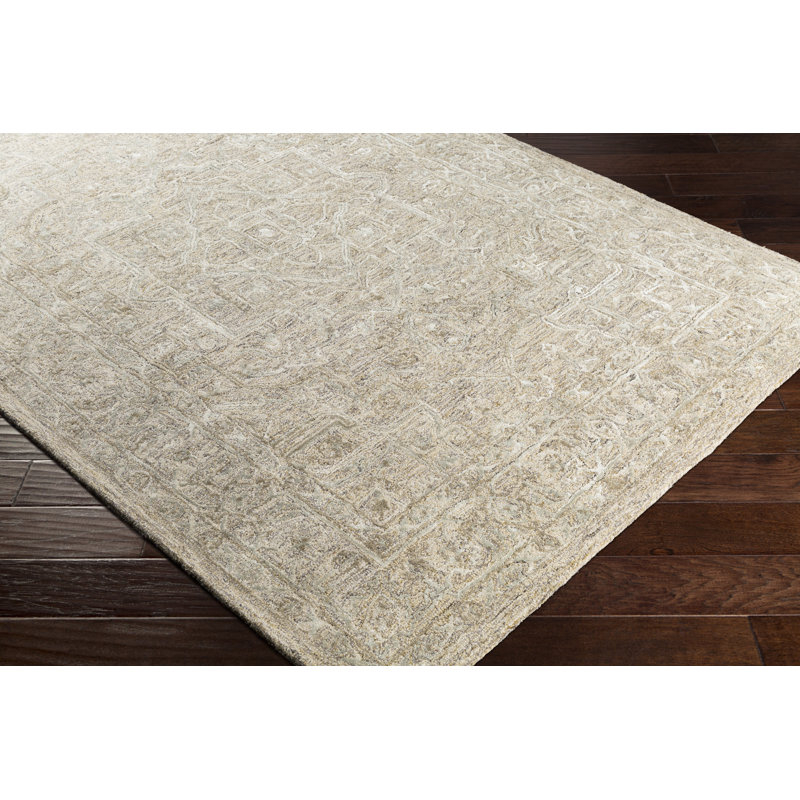Oriental Handmade Tufted Tan/Cream/Black Area Rug, Rectangle 2' x 3'
